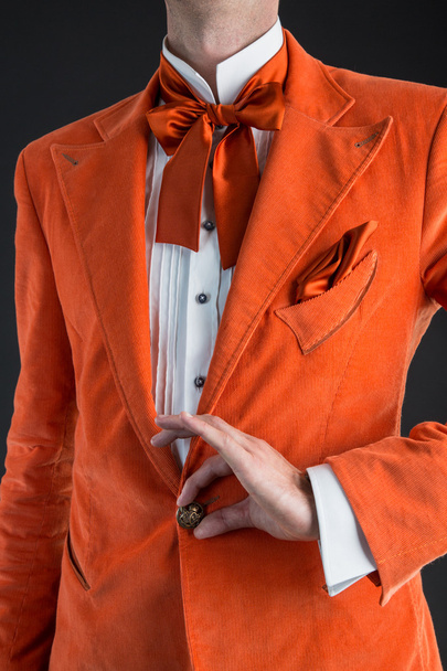 Orange suit orange bow tie - Photo, Image