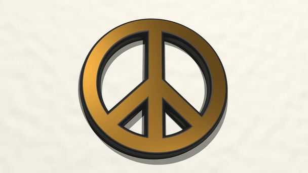 Icono de dibujo PEACE 3D, ilustración 3D para fondo y hermoso - Foto, Imagen