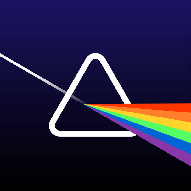 Ilustracao Prisma 3d, piramide, arcoiris, simetrico, efeito otico, triangulo primatico, luz, feixe de luz, cores, reflexo, otica, geometria, gay, arco-íris, LGBT, newton, fisico, cores, tridimensional,  - Vetor, Imagem