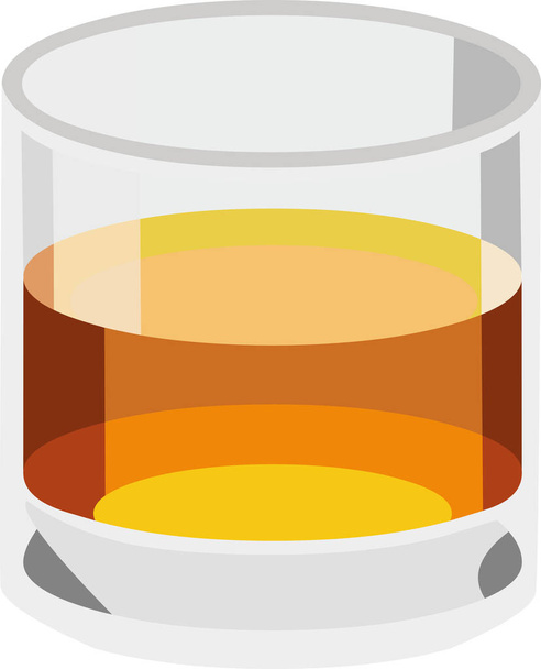 Vector emoticon illustration of a glass of whiskey - Vector, Imagen