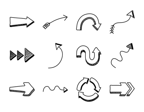 bundle of twelve arrows set icons - Vector, Image