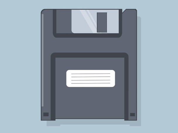 Zeichnung der Diskette, die ein Speichergerät mit geringer Kapazität ist - Vektor, Bild