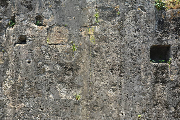 tijolos de concreto superfície áspera cor cinza fundo uso para a construção e construção de paredes e edifícios - Foto, Imagem