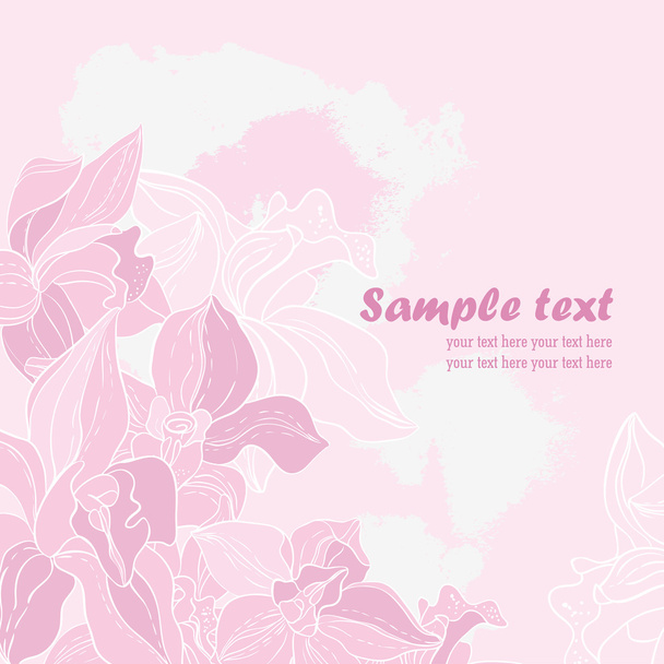 Vector card with Pink orchid - Vektor, Bild