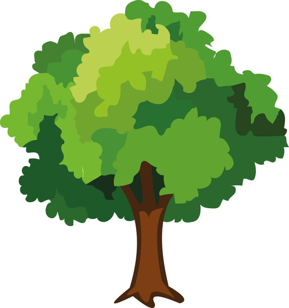 Vector illustration of a tree emoticon - Вектор,изображение
