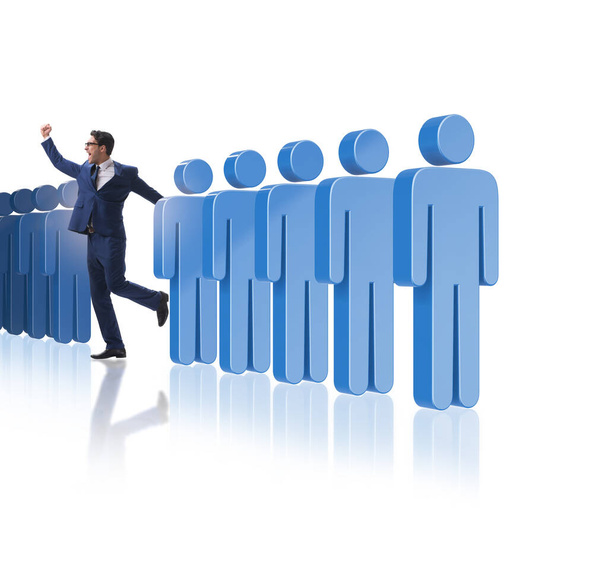 Standing out from crowd concept with businessman - Photo, Image
