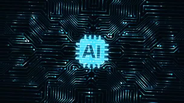 Kunstmatige intelligentie (AI), machine learning en moderne computertechnologieën concepten. Bedrijfsconcept, technologie, internet en netwerk.  - Video