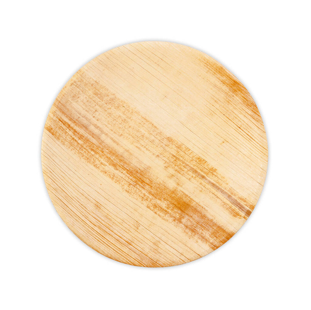 Тарілка, виготовлена з сушеної горіхової пальми бетеля, натуральний матеріал ізольований на білому тлі, Зберегти відсічний контур. Екологічно дружня концепція Green Product
. - Фото, зображення