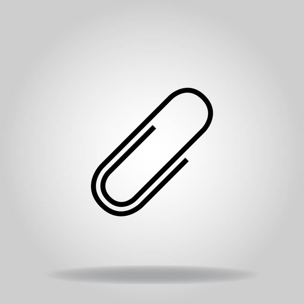 Logo or symbol of paperclip icon with black line style - Vector, Image