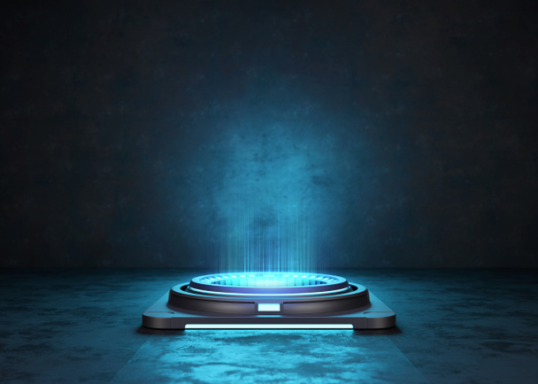 Abstract background, Futuristic pedestal for product presentation. 3D illustration - Photo, Image