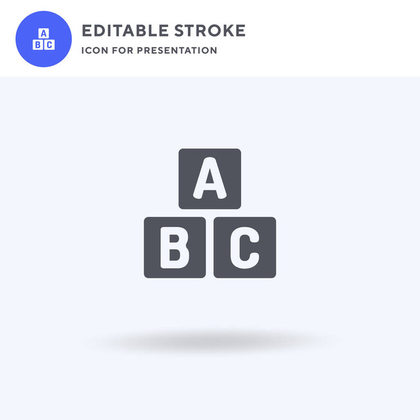 Abc icoon vector, gevulde platte teken, solide pictogram geïsoleerd op wit, logo illustratie. Abc icoon voor presentatie. - Vector, afbeelding