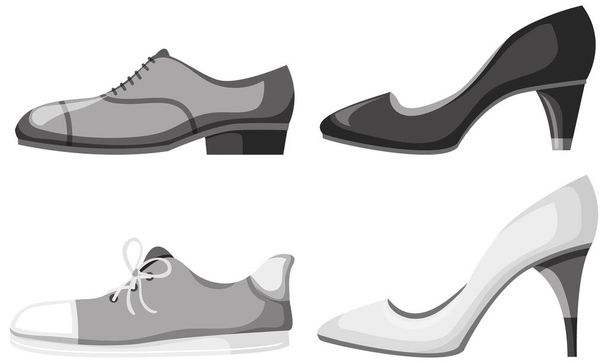 Set of footwear isolated illustration - Vector, Image