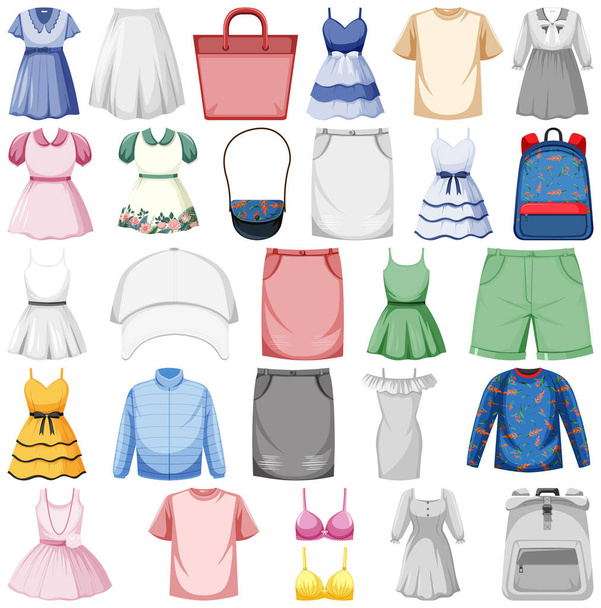 Set of fashion outfits illustration - ベクター画像