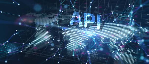 API - Interfejs programowania aplikacji. Narzędzie programistyczne. Biznes, nowoczesne technologie, internet i koncepcja sieciowa. - Zdjęcie, obraz