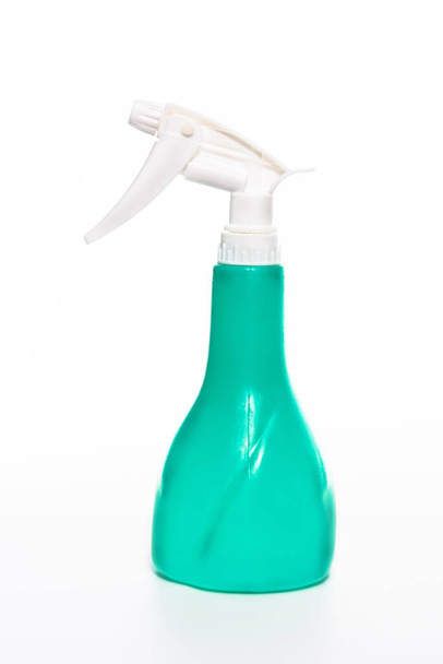 green bottle spray detergent bottle isolated on white background. Packaging template mockup collection. With clipping Path included - Valokuva, kuva