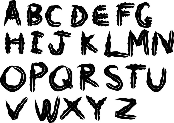 cartoon decorative alphabet isolated on white background, vector, illustration - Vektor, kép