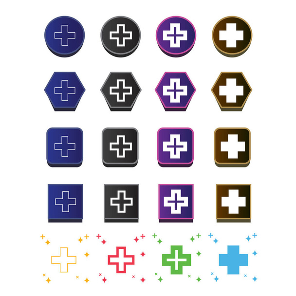 Illustration vectorielle d'icône de symbole Plus - Vecteur, image