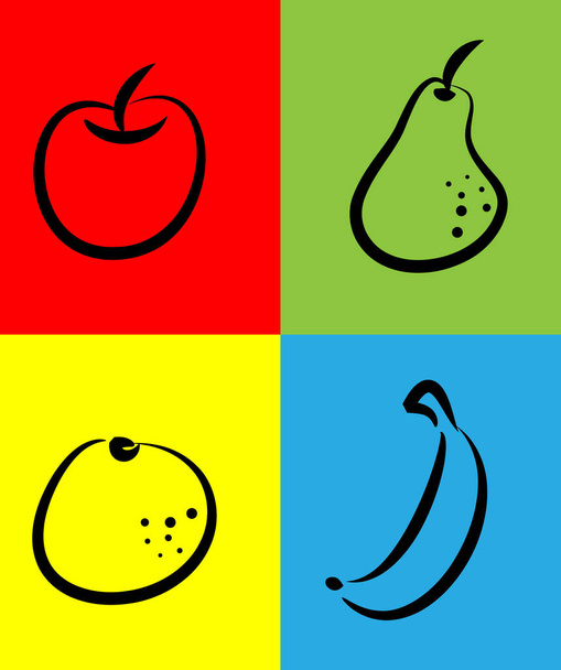 vector fruit icon, flat design best food - Vector, imagen