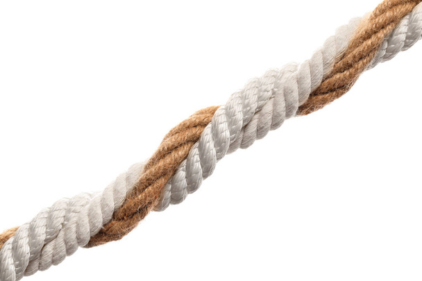 Скручені мотузки на білому тлі
 - Фото, зображення