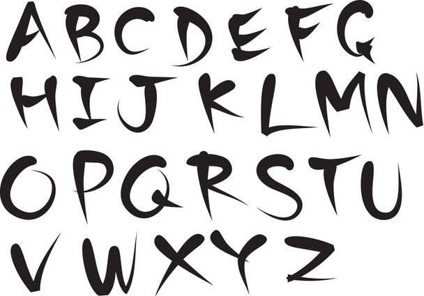 cartoon decorative alphabet isolated on white background, vector, illustration - Vettoriali, immagini