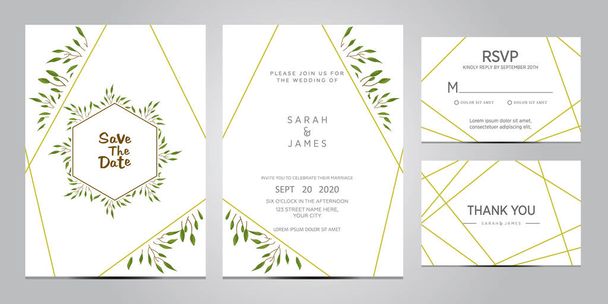 Esküvői meghívó kártya Template Vector Illusztráció. - Vektor, kép