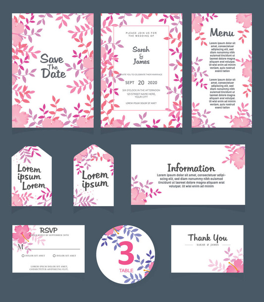 wedding invitation card template Vector illustration. - Vector, Image