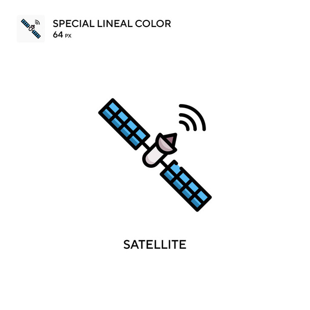 Satelliten Spezielles lineares Farbsymbol. Illustration Symbol-Design-Vorlage für Web-Mobile UI-Element. Perfekte Farbe modernes Piktogramm auf editierbarem Strich. - Vektor, Bild