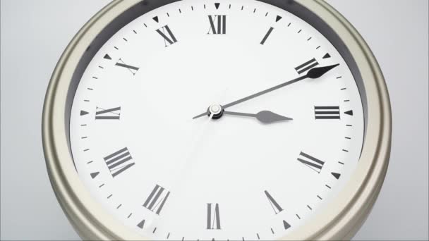  Klassieke klok Romeinse cijfers Showtime 03.00 uur of middag. Tijdsverloop 60 minuten. - Video