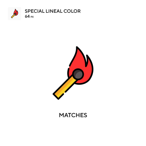Matches Special lineal color icon. Illustration symbol design template for web mobile UI element. Perfect color modern pictogram on editable stroke. - Vector, Image