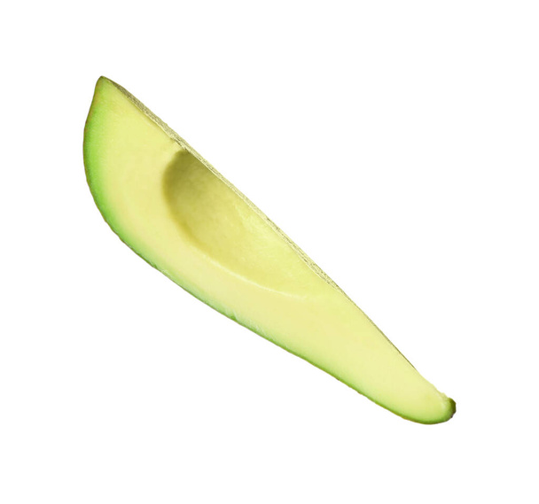 Slice of ripe avocado isolated on white - Fotografie, Obrázek