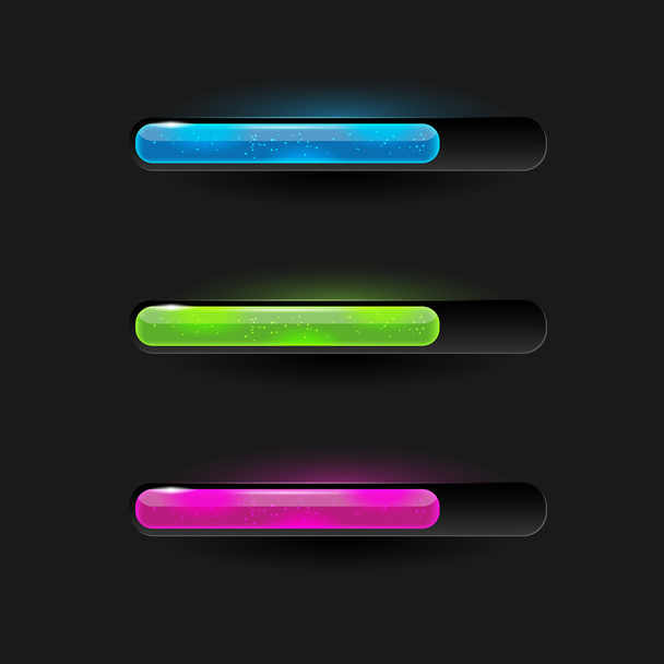 Three modern glossy loading bars - Вектор,изображение