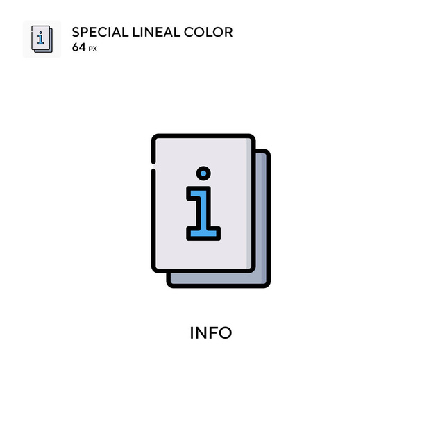 Info Ειδικό γραμμικό χρώμα εικονίδιο. Εικονογράφηση πρότυπο σχεδιασμού συμβόλων για web κινητό στοιχείο UI. Τέλειο χρώμα σύγχρονο εικονόγραμμα σε επεξεργάσιμο εγκεφαλικό επεισόδιο. - Διάνυσμα, εικόνα