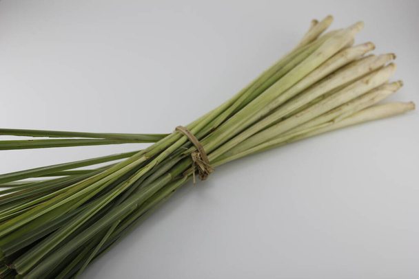 Fresh lemongrass placed on a white background. - Photo, Image
