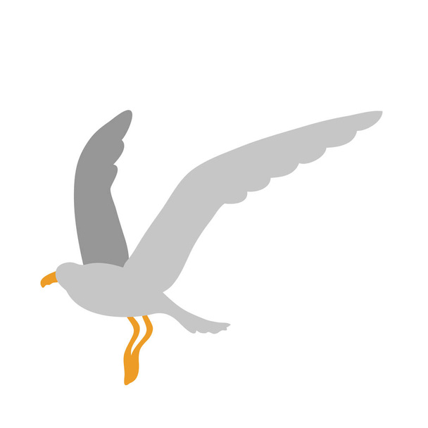 gaviota icono de estilo plano pájaro - Vector, imagen