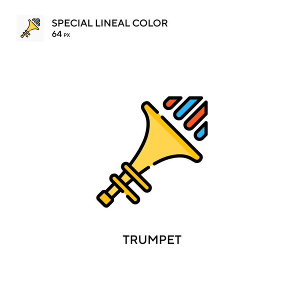 Піктограма лінійного кольору Trumpet Special. Шаблон дизайну символів ілюстрації для елемента інтерфейсу мобільного. Ідеальний колір сучасної піктограми на редагованому ходу
. - Вектор, зображення
