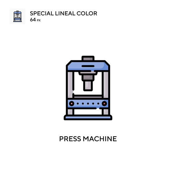 Press machine Special lineal color icon. Illustration symbol design template for web mobile UI element. Perfect color modern pictogram on editable stroke. - Vector, Image
