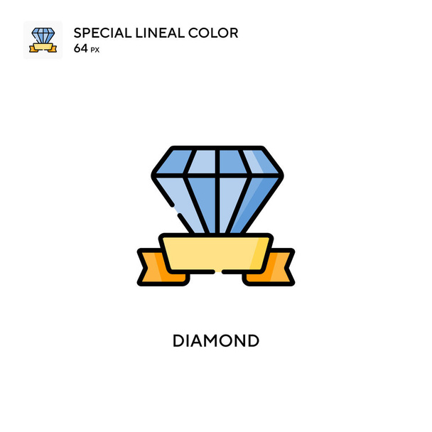 Diamond Special lineares Farbsymbol. Illustration Symbol-Design-Vorlage für Web-Mobile UI-Element. Perfekte Farbe modernes Piktogramm auf editierbarem Strich. - Vektor, Bild