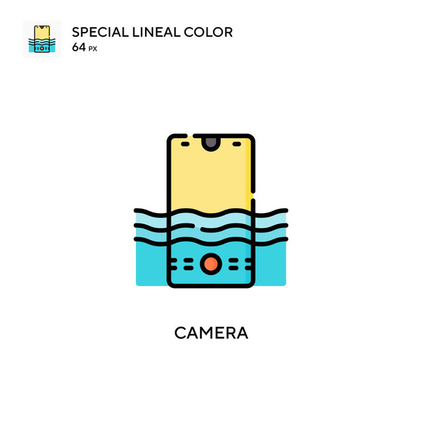 Kamera Special lineaarinen väri kuvake. Kuvitus symboli suunnittelu malli web mobiili käyttöliittymä elementti. Täydellinen väri moderni kuvamerkki muokattavissa aivohalvaus. - Vektori, kuva