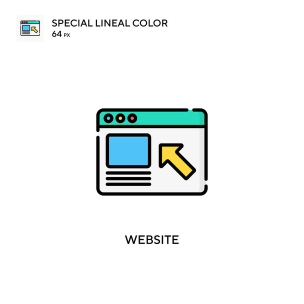 Sitio web Icono de color lineal especial. Plantilla de diseño de símbolo de ilustración para elemento de interfaz de usuario móvil web. Pictograma moderno de color perfecto en un trazo editable. - Vector, imagen