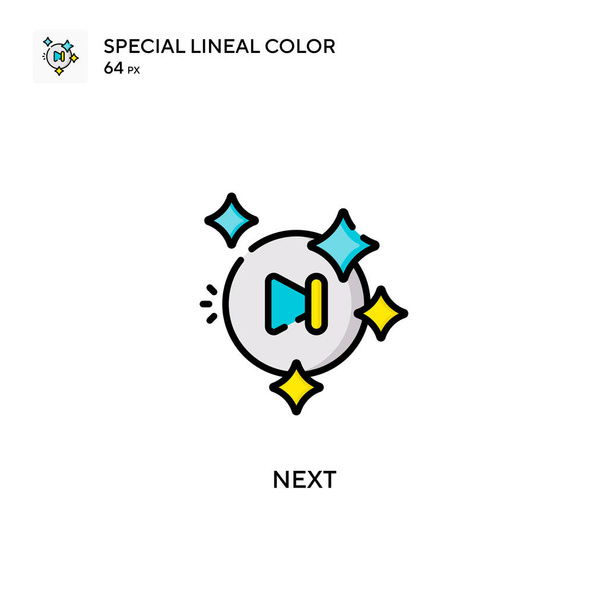 Sıradaki özel çizgi renk ikonu. Web mobil UI ögesi için resimleme sembolü tasarım şablonu. Düzenlenebilir vuruş üzerine mükemmel renk modern pictogram. - Vektör, Görsel