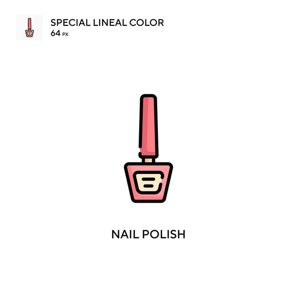 Nail polish Special lineal color icon. Illustration symbol design template for web mobile UI element. Perfect color modern pictogram on editable stroke. - Vector, Image