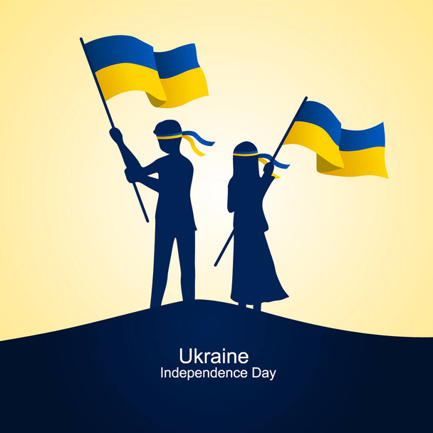 ウクライナ独立記念日ベクトルイラスト, 8月24日にウクライナの重要な日を歓迎します。 - ベクター画像