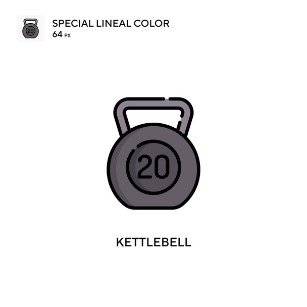 Kettlebell Icône spéciale couleur linéaire. Modèle de conception de symbole d'illustration pour l'élément d'interface utilisateur mobile Web. Pictogramme moderne de couleur parfaite sur coup modifiable. - Vecteur, image