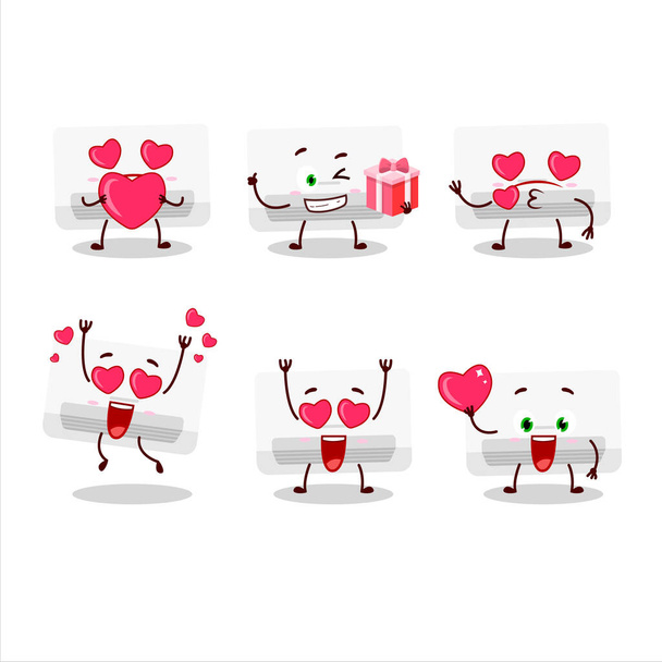 Air conditioner cartoon character with love cute emoticon - Vector, Image