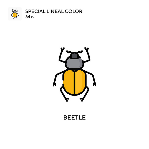 Beetle Special lineal color icon. Illustration symbol design template for web mobile UI element. Perfect color modern pictogram on editable stroke. - Vector, Image