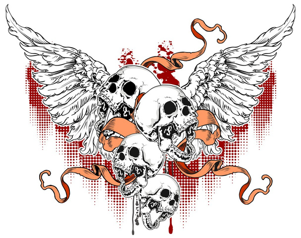 Angels skull - Vector, Image