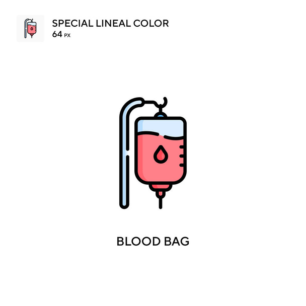 Blood bag Special lineal color icon. Illustration symbol design template for web mobile UI element. Perfect color modern pictogram on editable stroke. - Vector, Image