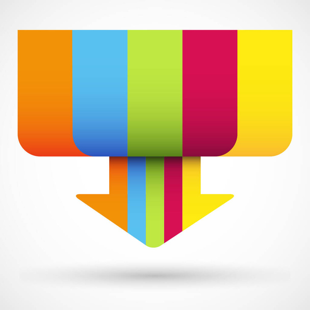 An isolated digital illustration of a colorful wavy arrow - Foto, afbeelding