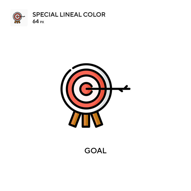 Goal Special lineal color icon. Illustration symbol design template for web mobile UI element. Perfect color modern pictogram on editable stroke. - Vector, Image