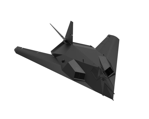 軍用ステルス航空機。3Dイラスト。飛行機だ。F-117 。軍用ステルス航空機。3Dイラスト. - 写真・画像